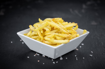 Homemade French Fries (close-up shot; selective focus)