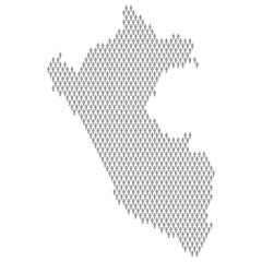 Obraz premium Peru population infographic. Map made from stick figure people