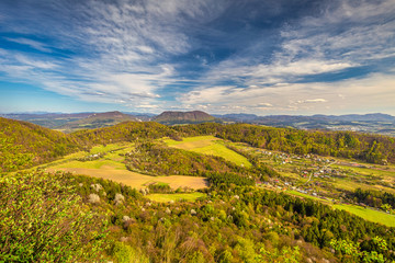 Obraz premium View from the Klapy hill, nature reserve near Povazska Bystrica town in northwestern Slovakia, Europe.