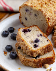 Sliced Blueberry Streusel Loaf Bread