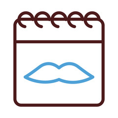 calendar with dad mustache hipster line style icon