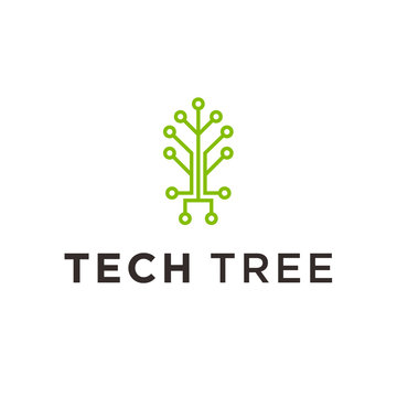 tech tree logo icon vector designs