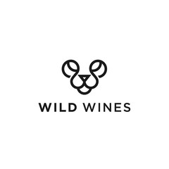wine lion logo icon vector designs