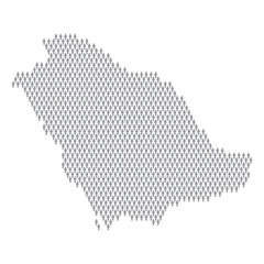 Saudi Arabia population infographic. Map made from stick figure people