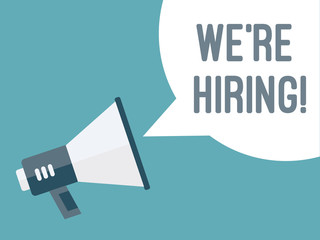 Bubble chat with we're hiring speech