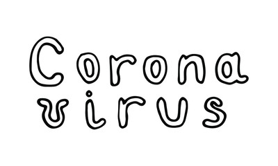 Vector lettering with quarantine and coronavirus tips.Coronavirus covid-19 epidemic. Doodle style. Phrases for social networks, flyers, stickers.