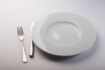 White ceramic empty plate