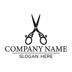 Logo for a hairdresser, beauty salon, barber shop or tailoring studio. Vector illustration.