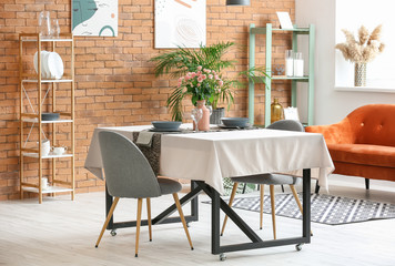 Interior of modern stylish dining room