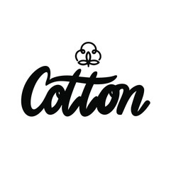 Cotton labels or logo for natural cotton textile tag. Vector illustration