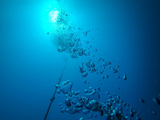 Fototapeta na wymiar Underwater scene with bubbles