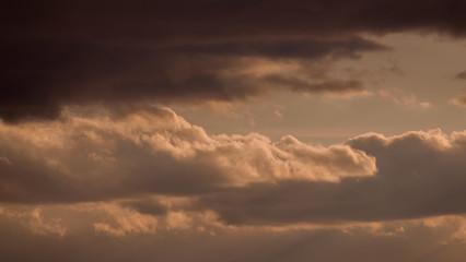 Sunset sky with clouds. Nature background.