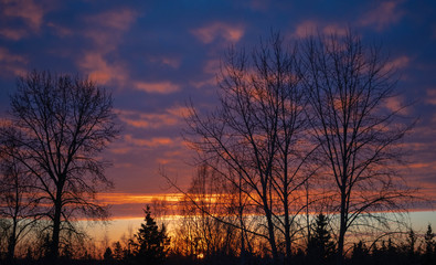 Fototapeta na wymiar Sunrises and Sunsets Across the Country