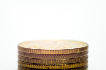 a lot of coins close up