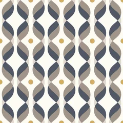 Gordijnen Ogee naadloze vector gebogen patroon, abstracte geometrische achtergrond. Modern behangpatroon uit het midden van de eeuw. © Slanapotam