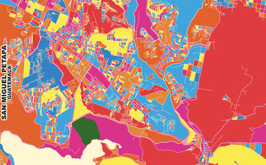San Miguel Petapa, Guatemala, Guatemala, colorful vector map