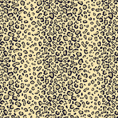 Leopard spotted print. Color vertical seamless vector pattern.