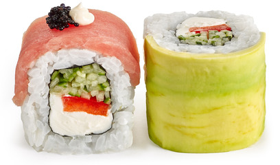 Sushi roll with smoked salmon