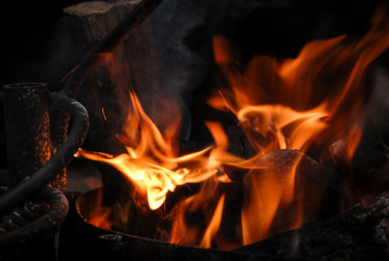Close up of flames burning, Parys, South Africa