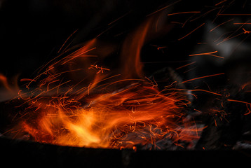 Close up of flames burning, Parys, South Africa