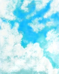 Illustration of cloudy sky, blue sky, cloud