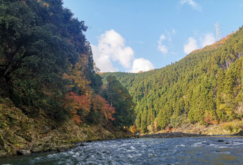 river autumn in the mountains 