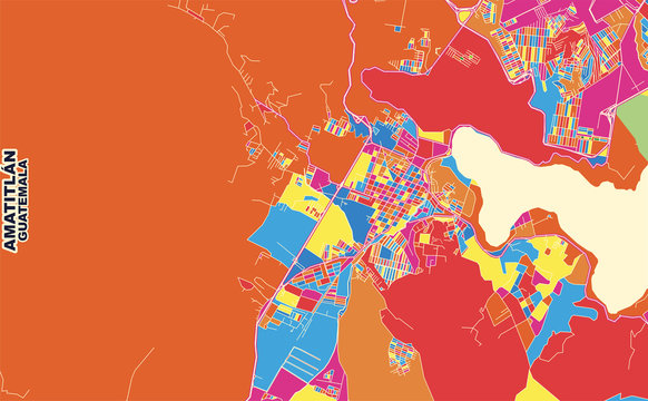 Amatitlán, Guatemala, Guatemala, colorful vector map