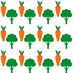 seamless pattern with carrots and broccoli