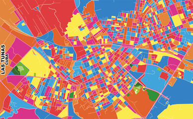 Las Tunas, Las Tunas, Cuba, colorful vector map