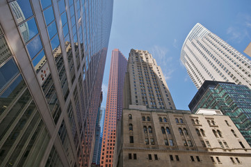 Fototapeta na wymiar Toronto, Ontario / Canada - 06-30-2011: High-rise office towers in Toronto, Canada.