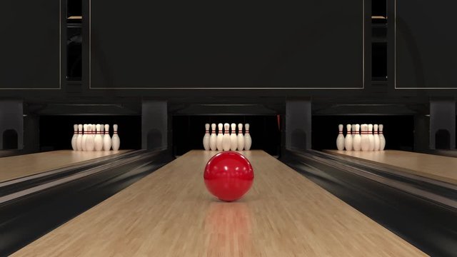 Bowling Strike in slow motion