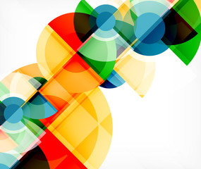 Obraz premium Abstract background, circle and triangle design round shapes overlapping. Geometric trendy template. Vector Illustration For Wallpaper, Banner, Background, Card, Book Illustration, landing page