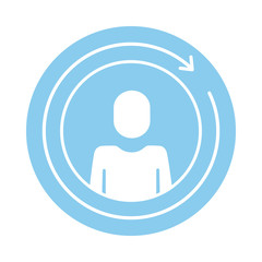 avatar silhouette aith arrow around block style