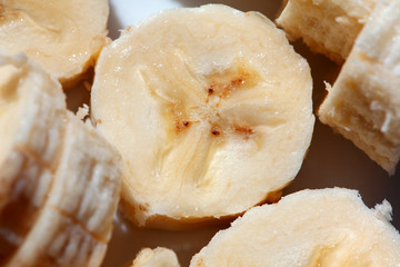 macro image of chopped banana