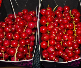 Local produce for sale, red currant