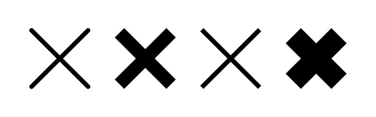 Close icons set. Delete icon. remove, cancel, exit symbol