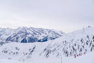 Obraz premium ski Snowy and rocky peaks of the Austrian Alps