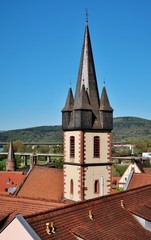 Fototapeta premium Kirchturm, Gemünden am Main, Unterfranken