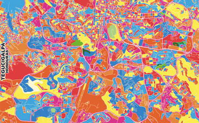 Tegucigalpa, Francisco Morazán, Honduras, colorful vector map