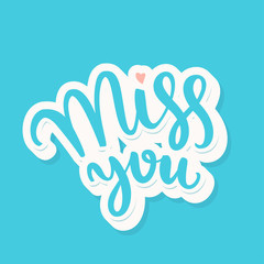 Miss you. Vector card.