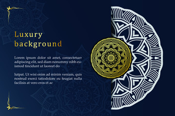 Luxury mandala background with golden arabesque pattern Arabic Islamic east style Vector,Banner design.