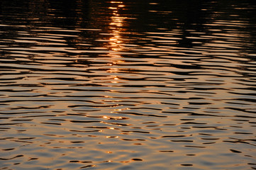 Sunset reflection in the water background
