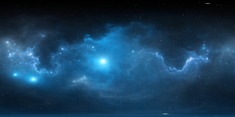 Obraz na płótnie Canvas 360 degree stellar system and nebula. Panorama, environment 360° HDRI map (15000x7500). Equirectangular projection, spherical panorama