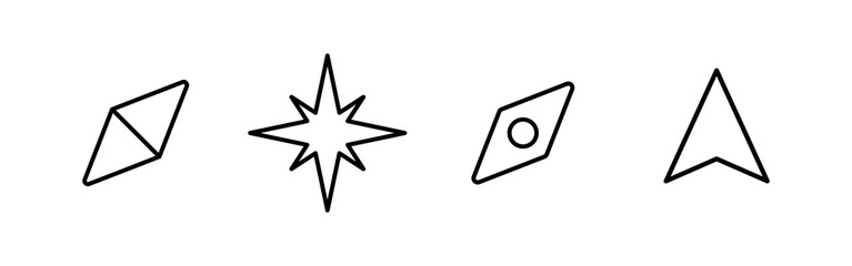 Compass vector icons set. Compass icon vector