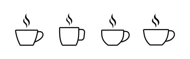 Cup of coffee icons set. Coffee cup icon. Coffee vector icon. Tea