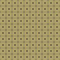Gold and Black Geometric Pattern Inspired by 19th Century Viennese Cement Tiles
