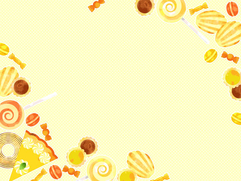 黄色い焼き菓子のイラスト背景 Stock Vector Adobe Stock