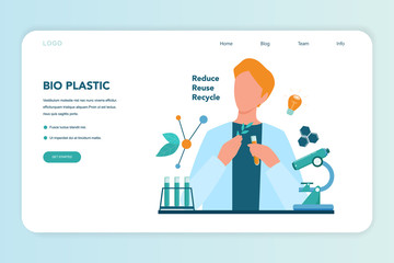 Biodegradable plastic invention and development web banner