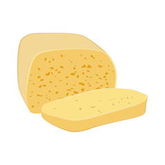 Cheese fresh organic dairy product vector illustration