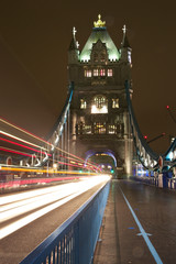 Fototapeta na wymiar tower bridge london night long exposure 